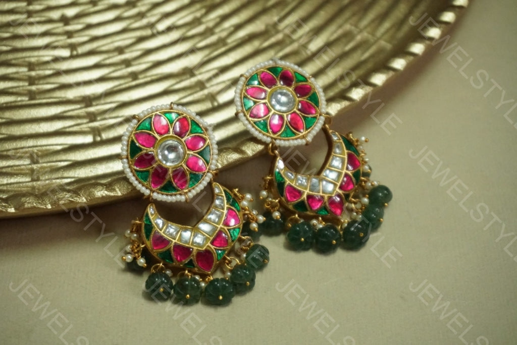 Kundan Earrings (1-1347)(PREORDER) - JEWELSTYLE