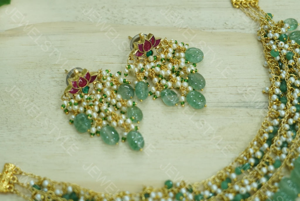 Beads Necklace Set (4-3488)( offer piece) N - JEWELSTYLE