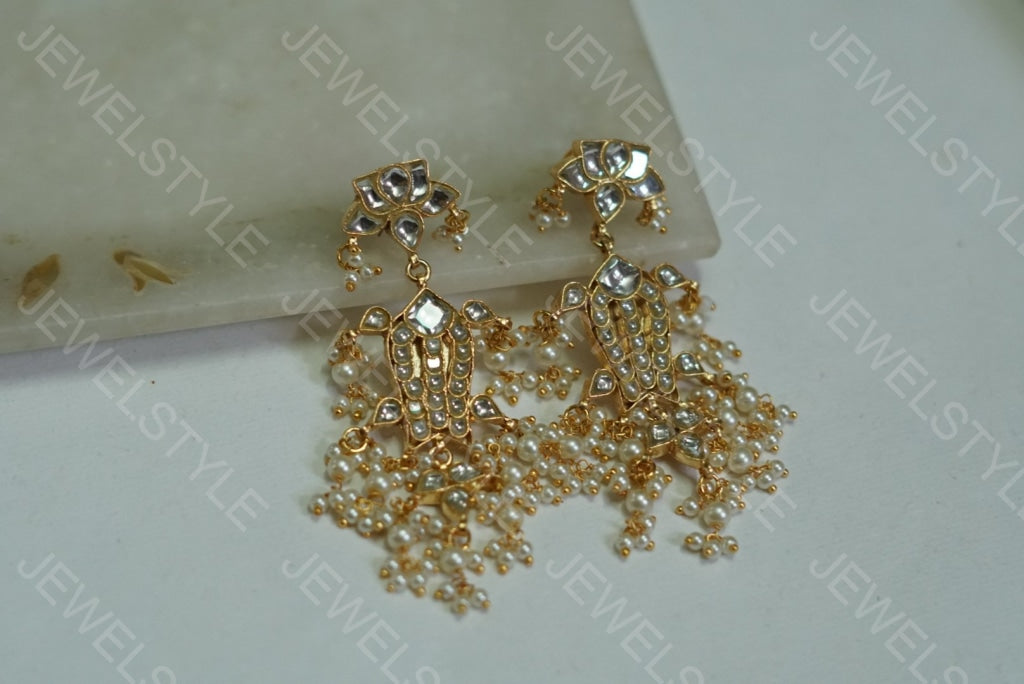 Kundan fish earrings(PREORDER) 1-1066 - JEWELSTYLE