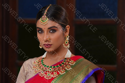 Big Kundan Maangtika (5-705)(preorder) - JEWELSTYLE