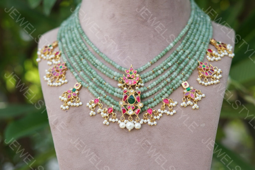 Kundan necklace set (4-3940)(PREORDER)