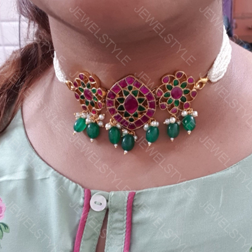 Kundan choker set(Preorder) 4-358 - JEWELSTYLE