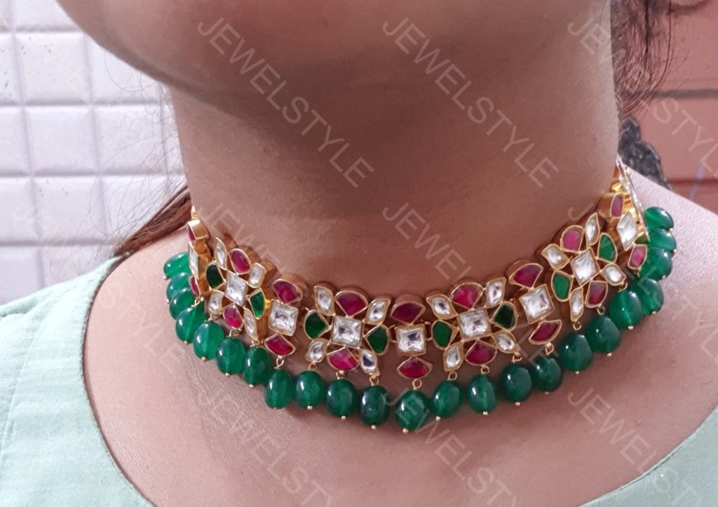 Kundan choker set(Preorder) 4-360 - JEWELSTYLE