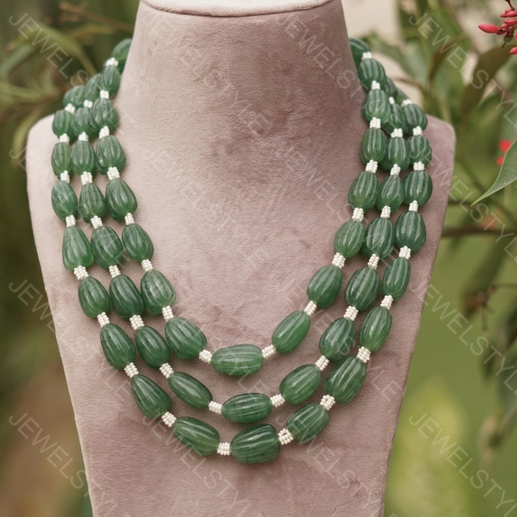 Green beads necklace - JEWELSTYLE