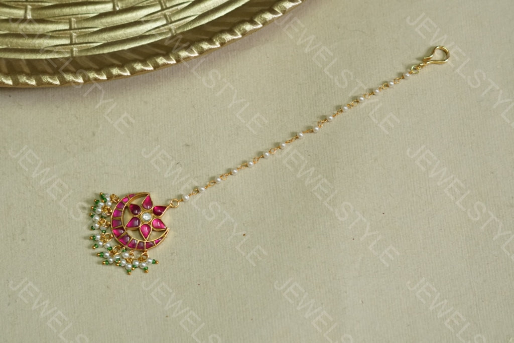 Small Kundan Maangtika (5-654)(PREORDER) - JEWELSTYLE