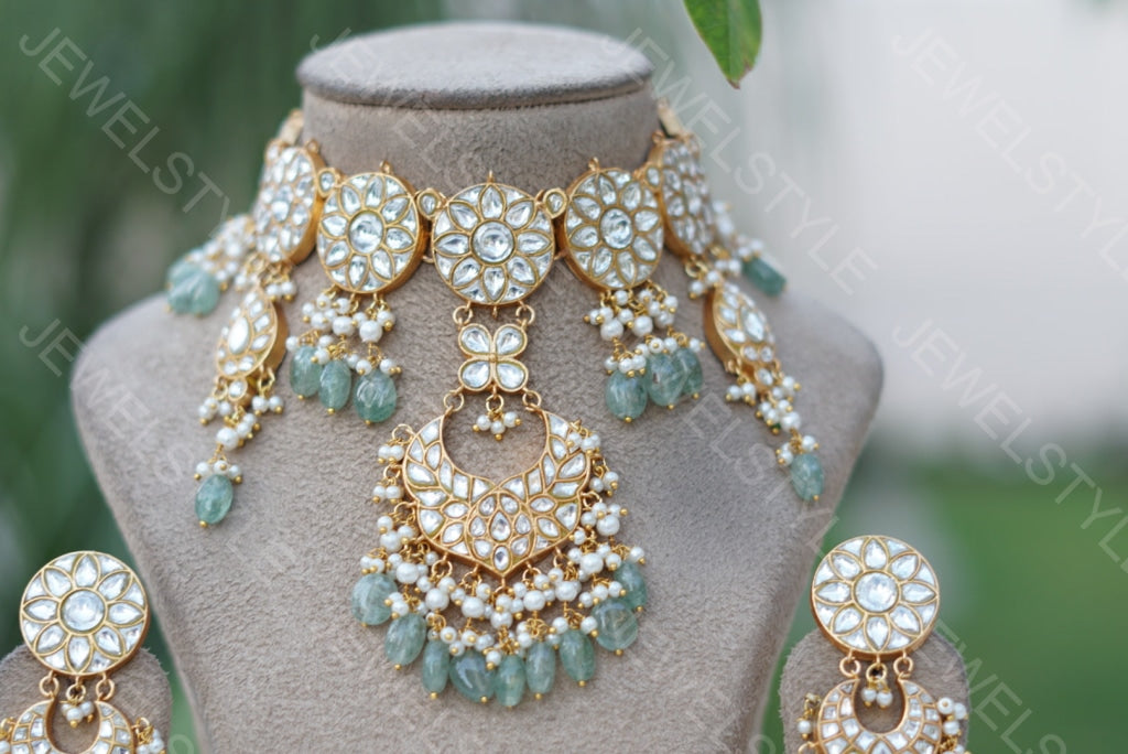 Kundan necklace set (4-3330)(PREORDER) - JEWELSTYLE