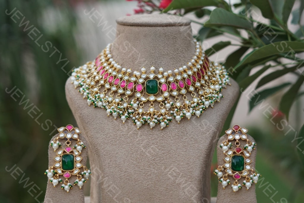 Kundan Choker set(4-1245)(PREORDER) - JEWELSTYLE
