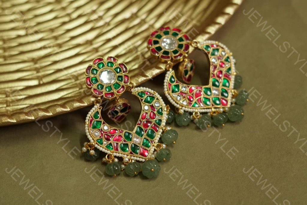 Kundan earrings(Preorder) (1-1048-c) - JEWELSTYLE
