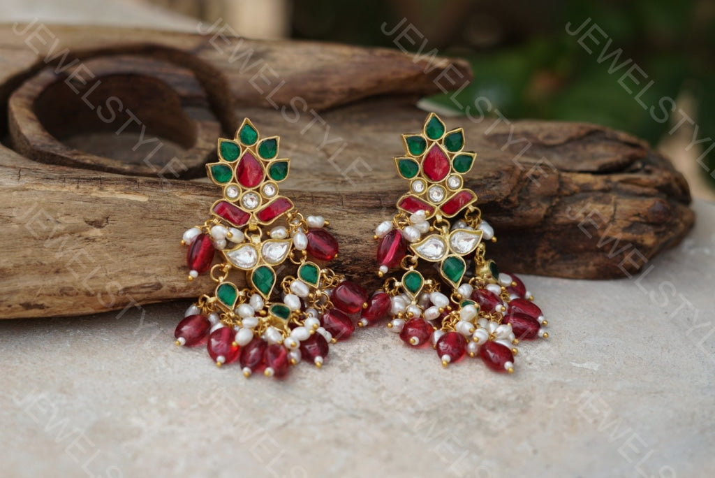 Kundan earrings(Preorder) 1-736 - JEWELSTYLE