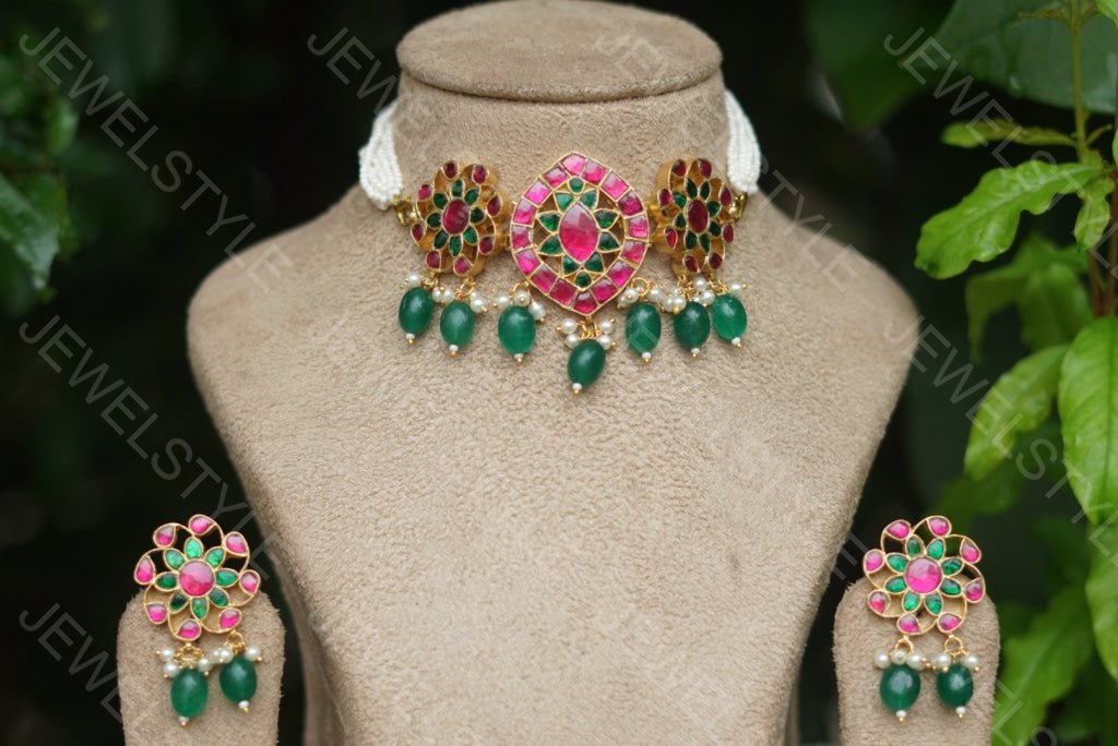 Kundan choker set(Preorder) 4-358 - JEWELSTYLE