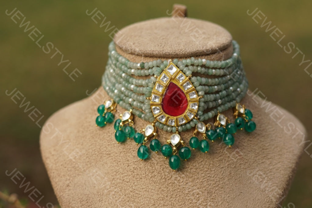 Kundan Choker (4-968)(R)(preorder) - JEWELSTYLE