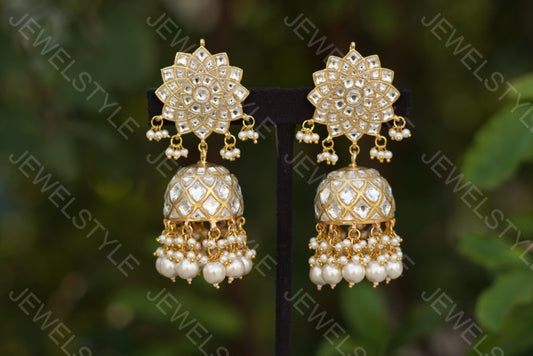 Small size Kundan jhumki (1-703)(PREORDER) - JEWELSTYLE