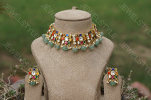 Kundan navratan choker set (Preorder) 4-1259