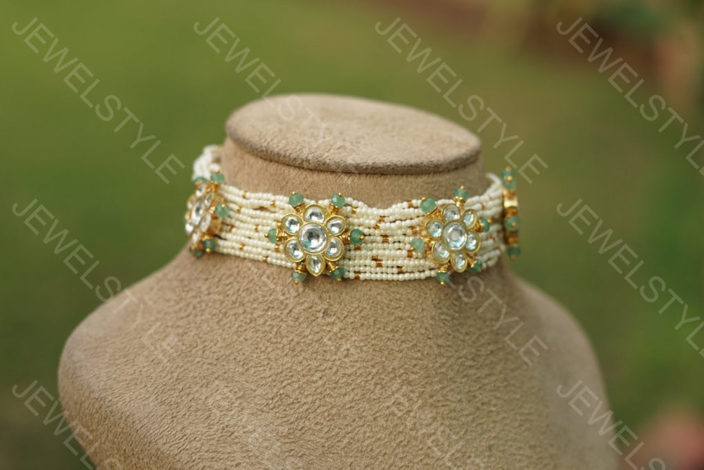 Kundan choker set (4-1136)(R)(PREORDER) - JEWELSTYLE