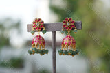 Pink Kundan jhumki (1-1876)(PREORDER)