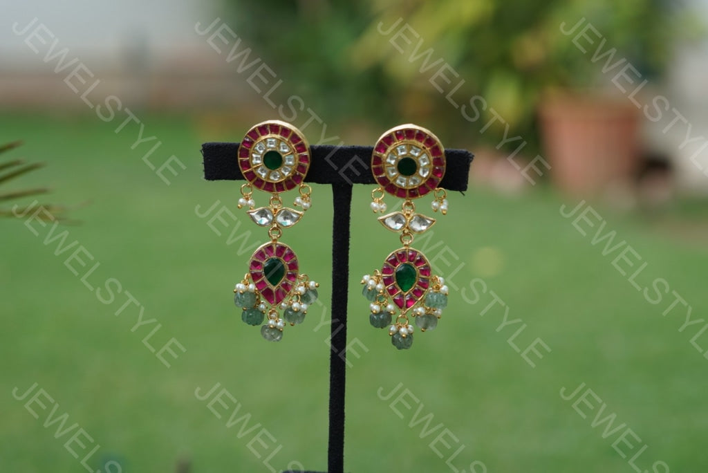 Kundan earrings(PREORDER) 1-1131 - JEWELSTYLE