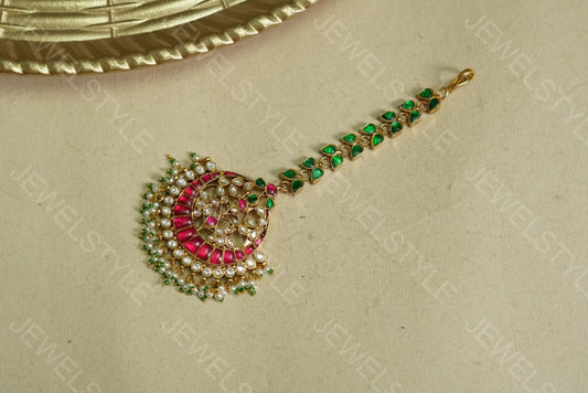 Big Kundan Maangtika (5-691)(PREORDER) - JEWELSTYLE