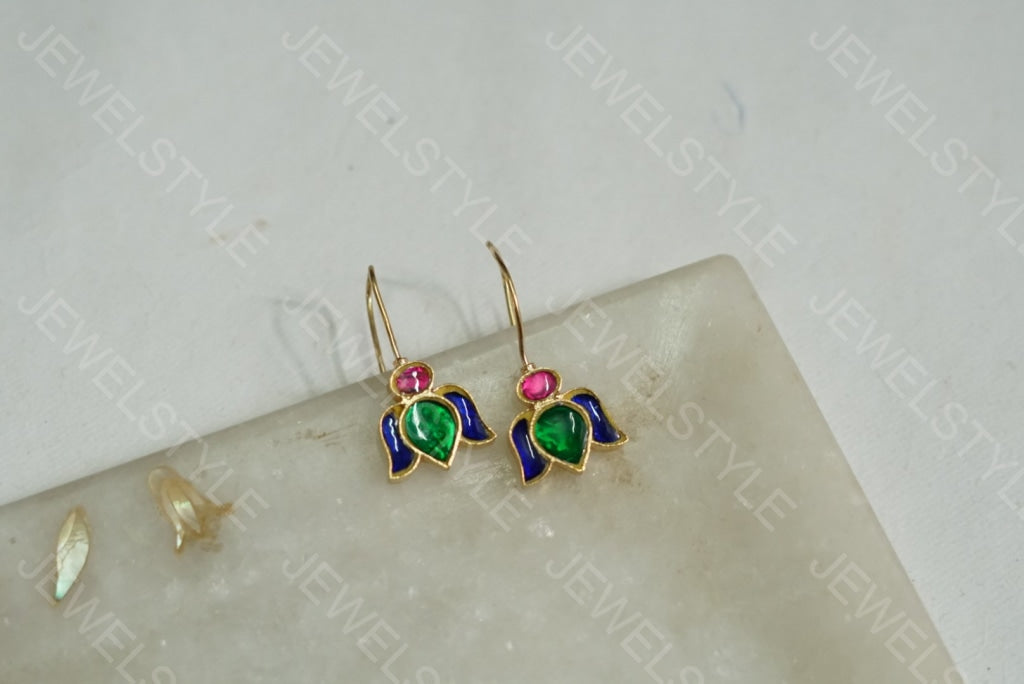Kundan Lotus earrings(1-1167)(PREORDER) - JEWELSTYLE