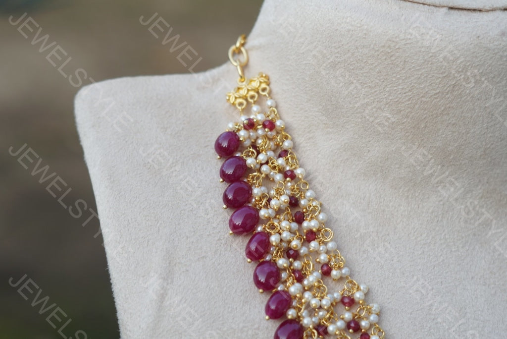 Red Beads Necklace (4-2986)(N)