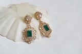 Victorian green stone Polki Earrings   (1-2410)(B)