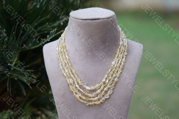 Citrine Beads Necklace (4-4938)(F)