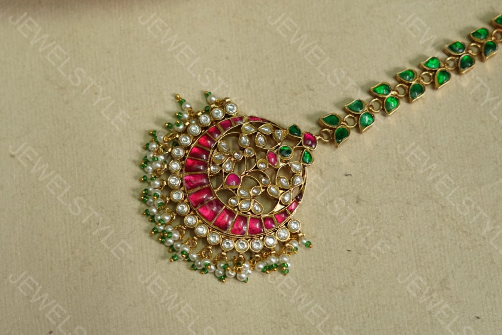 Big Kundan Maangtika (5-691)(PREORDER) - JEWELSTYLE