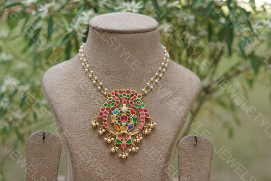 Navratan Pendant (4-1073) - JEWELSTYLE