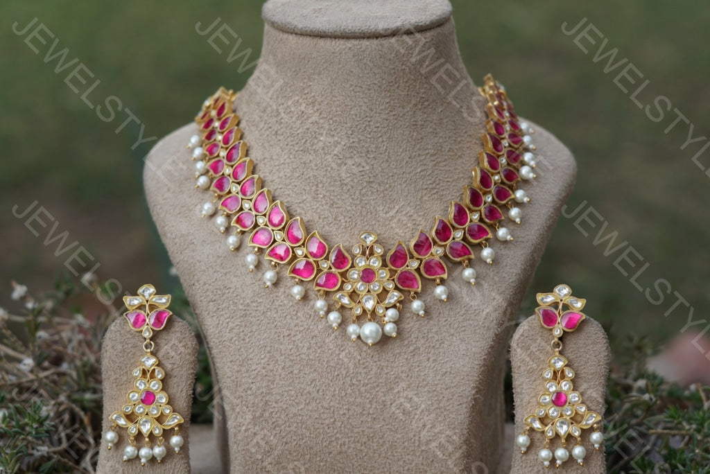 Kundan necklace set (Preorder) 4-924 - JEWELSTYLE