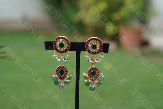 Kundan earrings(PREORDER) 1-1131 - JEWELSTYLE