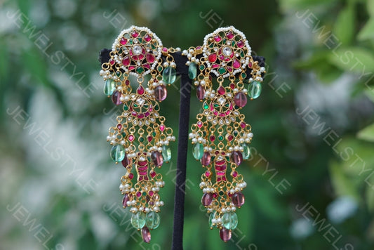 Kundan  Earrings (1-1472)(preorder)