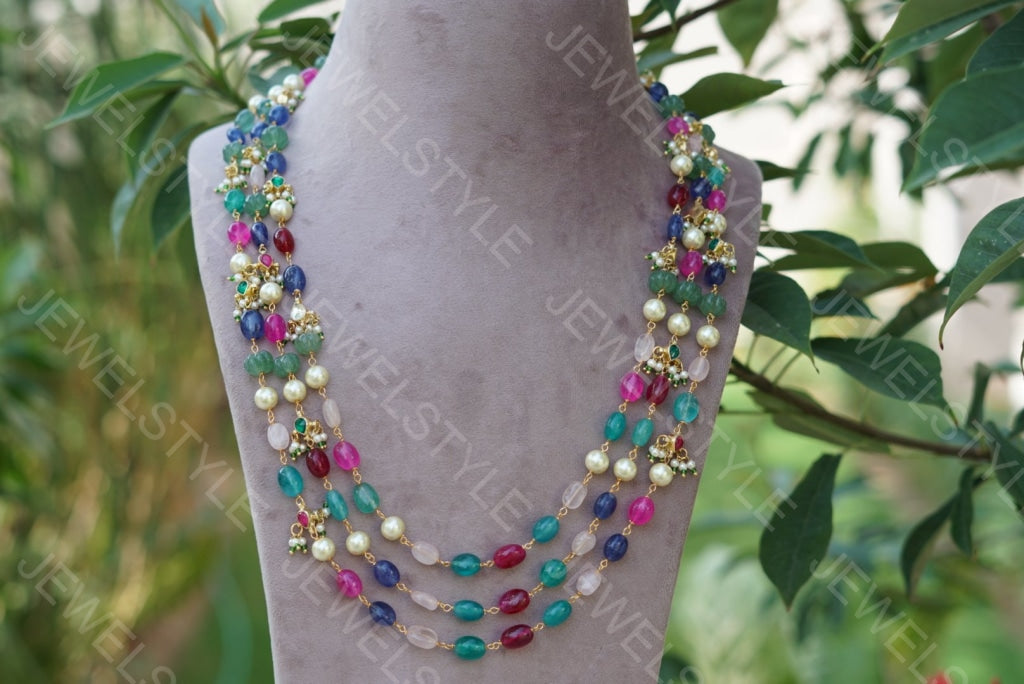Multicolour Beads Necklace(4-1439)(N) - JEWELSTYLE
