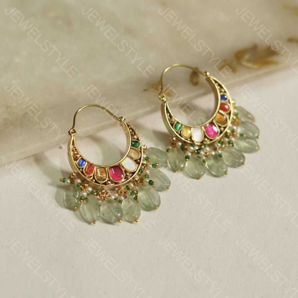 Kundan earrings(PREORDER) 1-1099 - JEWELSTYLE