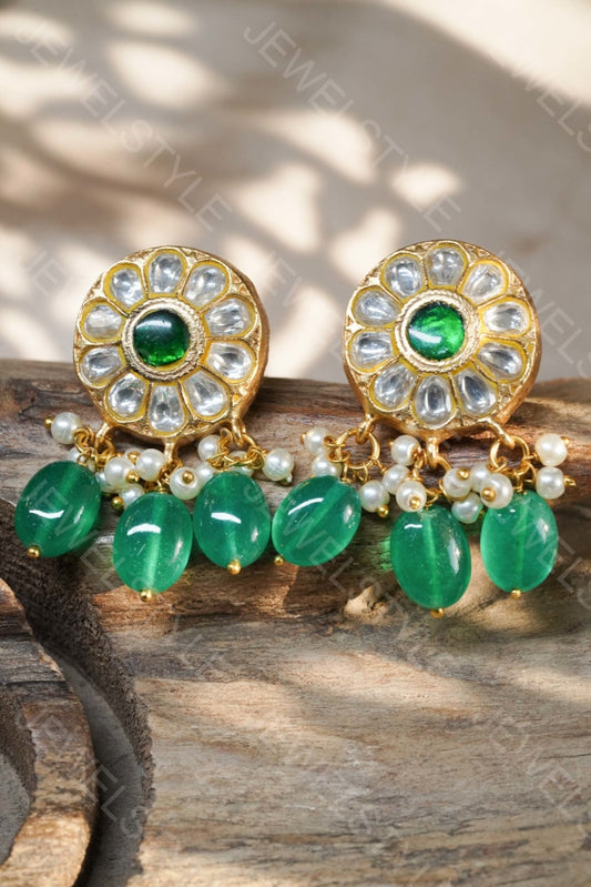 Kundan earring (1-2444)(R)(PREORDER) - JEWELSTYLE