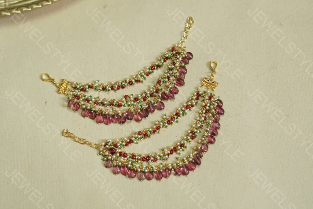 Rodolite Ear Chain (9-36)