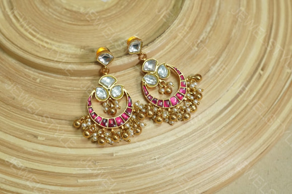 Kundan Chandbali earrings (1-1657)(PREORDER)