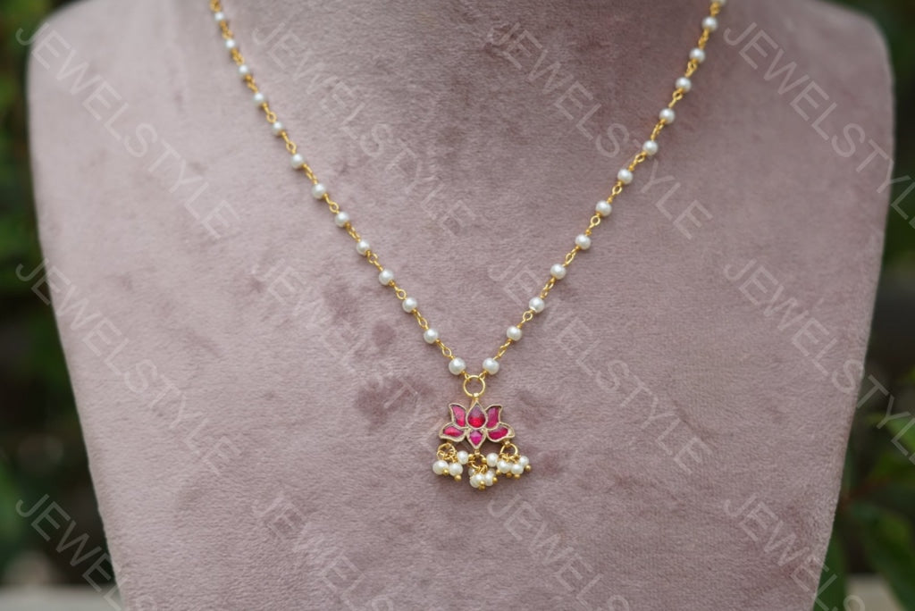 Kundan pendant chain (Preorder) 4-1356 - JEWELSTYLE