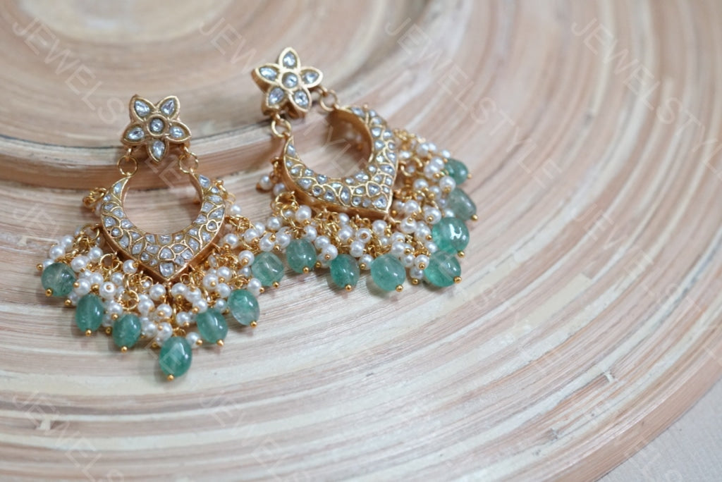 Kundan Earrings (1-2521)(R)(PREORDER)