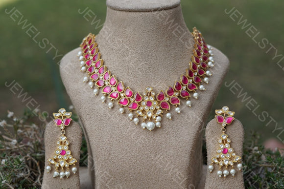 Kundan necklace set (Preorder) 4-924