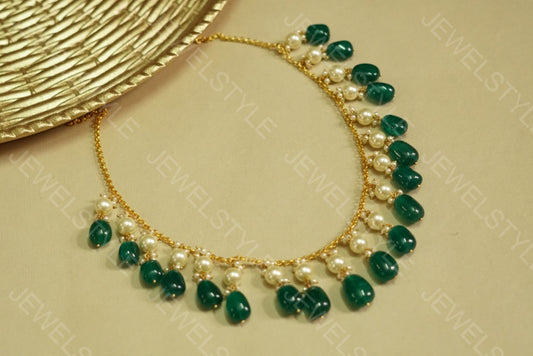 Green beads necklace - JEWELSTYLE