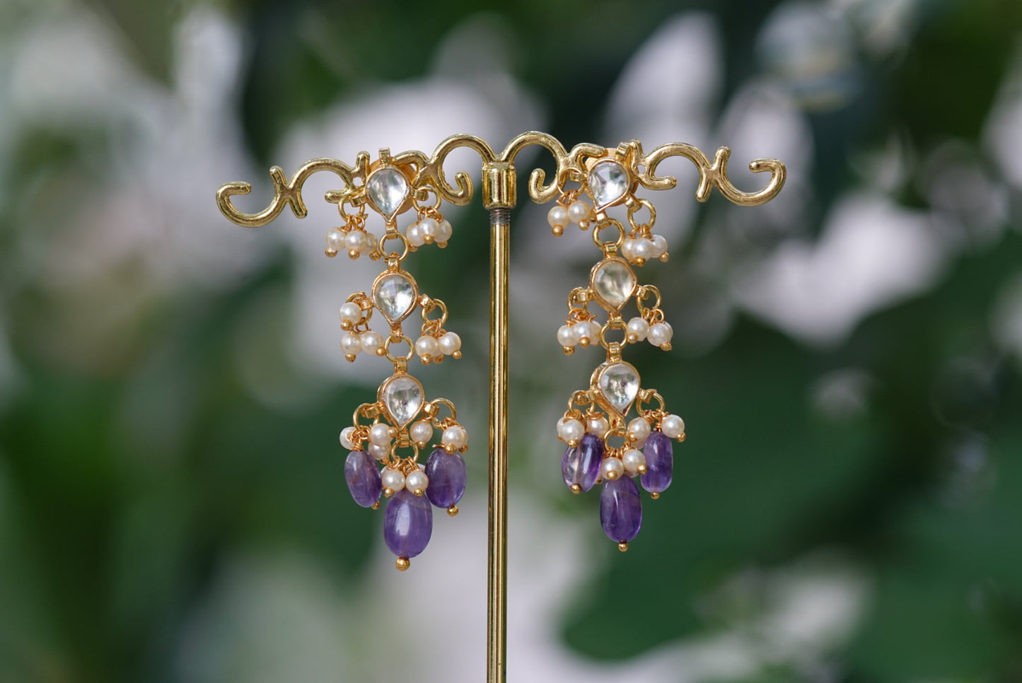 Kundan earrings (1-2737)(N) - JEWELSTYLE
