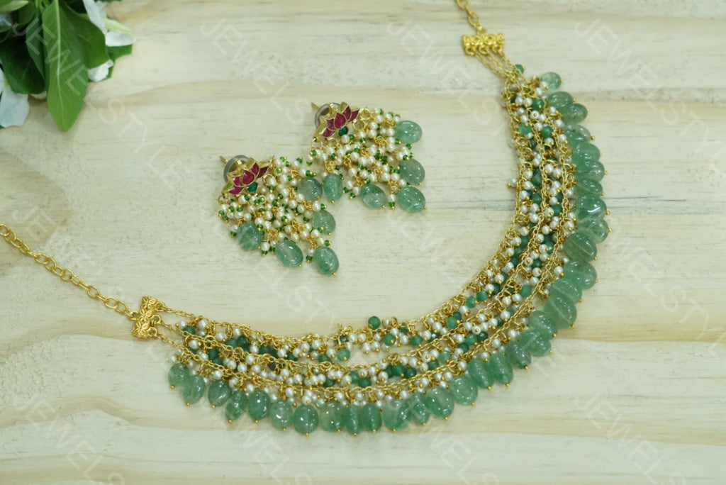 Beads Necklace Set (4-3488)( offer piece) N - JEWELSTYLE
