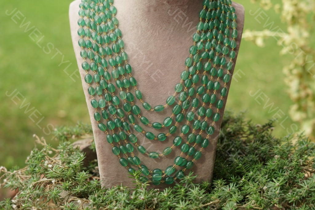 Green beads necklace(Preorder) 4-1060 - JEWELSTYLE