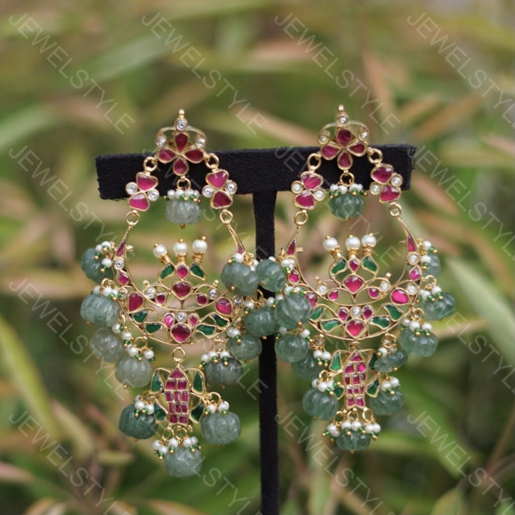 Kundan fish earrings (1-1191)(PREORDER) - JEWELSTYLE
