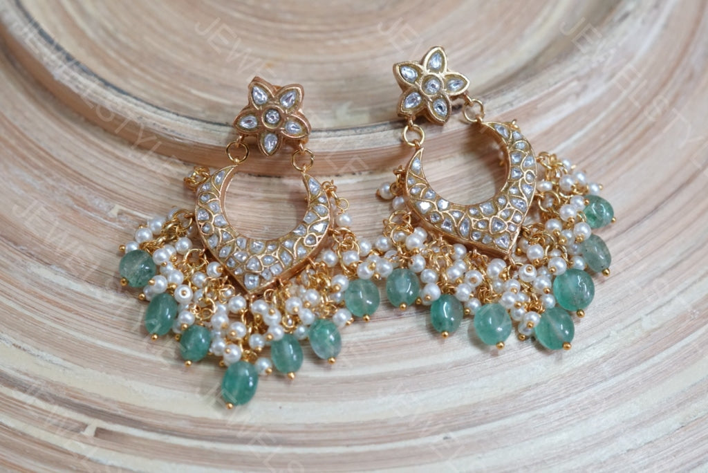 Kundan Earrings (1-2521)(R)(PREORDER)