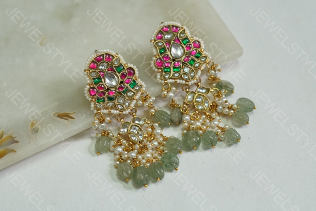 Kundan Earrings(1-1160)(PREORDER) - JEWELSTYLE