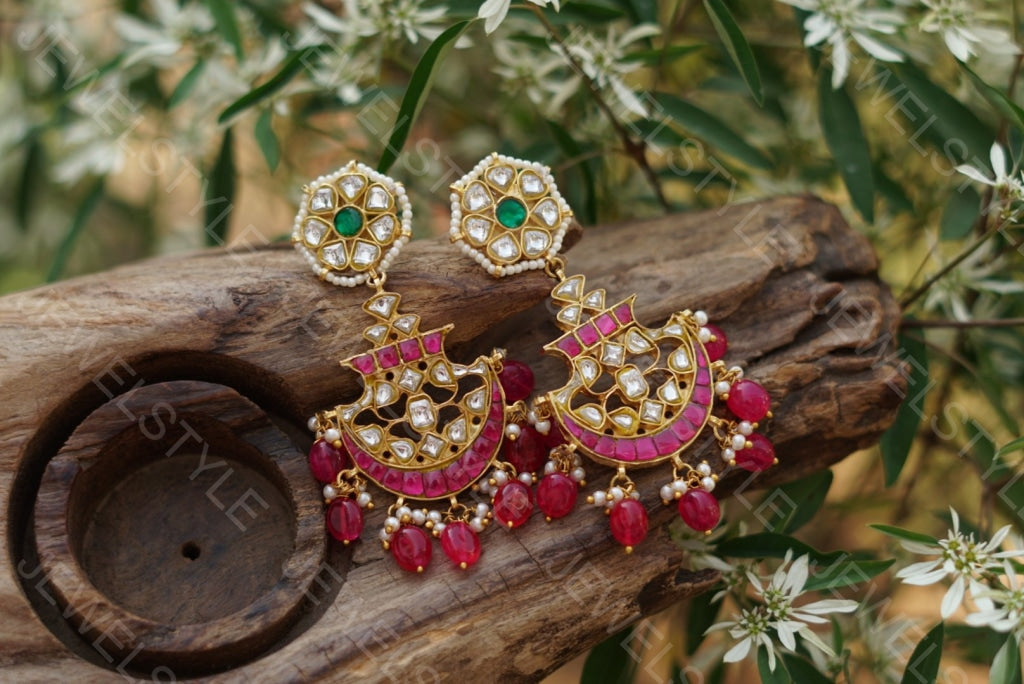 Kundan chandbali(Preorder) 1-1013-c - JEWELSTYLE