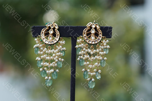Kundan Earrings (1-1557)(N) - JEWELSTYLE