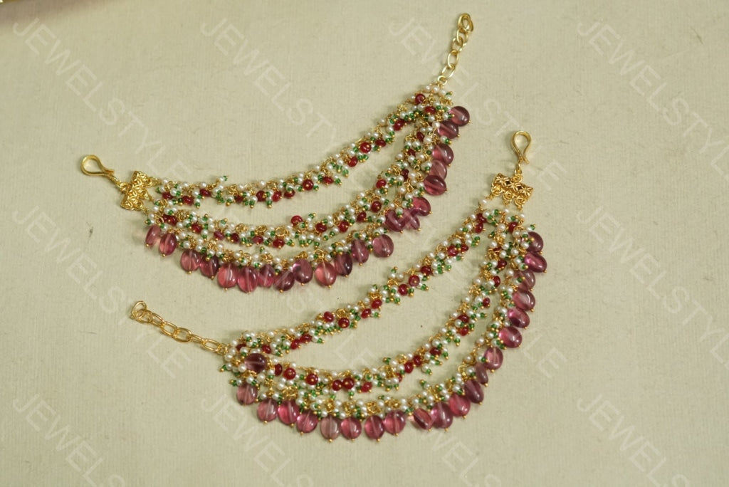 Rodolite Ear Chain (9-36)