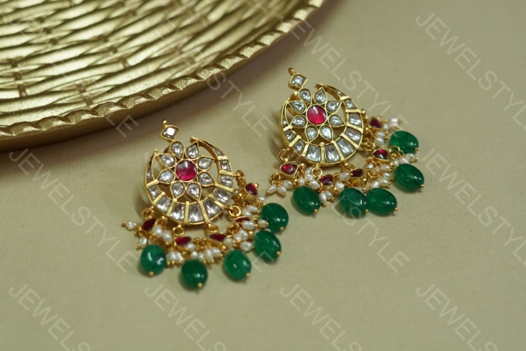 Kundan studs earring(1-1074-c)(R)(preorder) - JEWELSTYLE