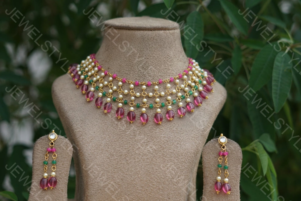 Kundan Necklace set (4-2531) - JEWELSTYLE